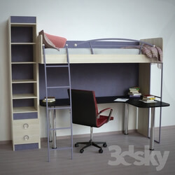 Full furniture set - Training Area _quot_Indigo_quot_ _ Teen loft bed _quot_Indigo_quot_ 