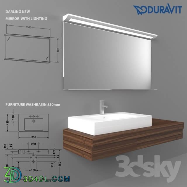 Bathroom furniture - Duravit Furniture Washbasin 850