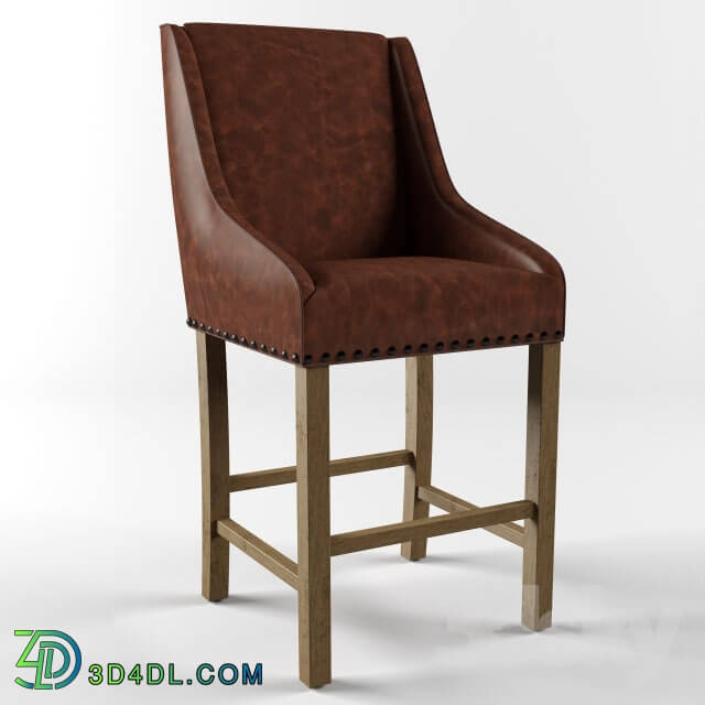 Chair - RH Nailhead Leather Stool