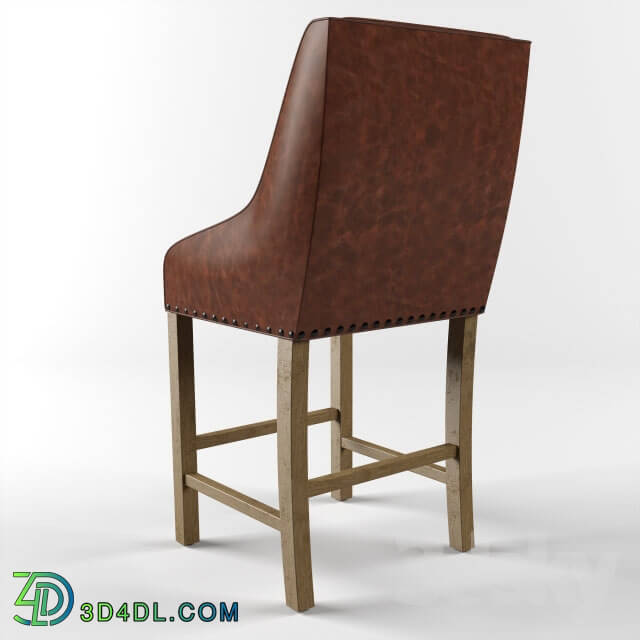 Chair - RH Nailhead Leather Stool