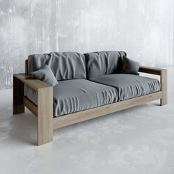 Sofa - Walnut Wood Furniture _ SOFA-M 