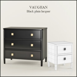 Sideboard _ Chest of drawer - Vaughan Black plain lacquer 