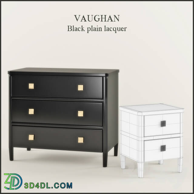 Sideboard _ Chest of drawer - Vaughan Black plain lacquer