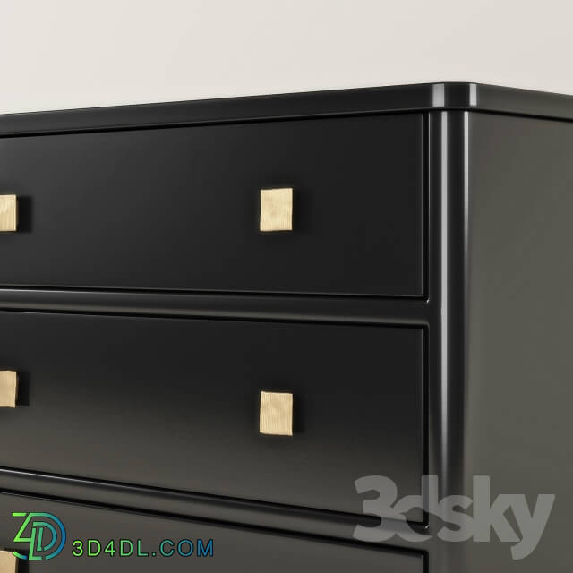 Sideboard _ Chest of drawer - Vaughan Black plain lacquer