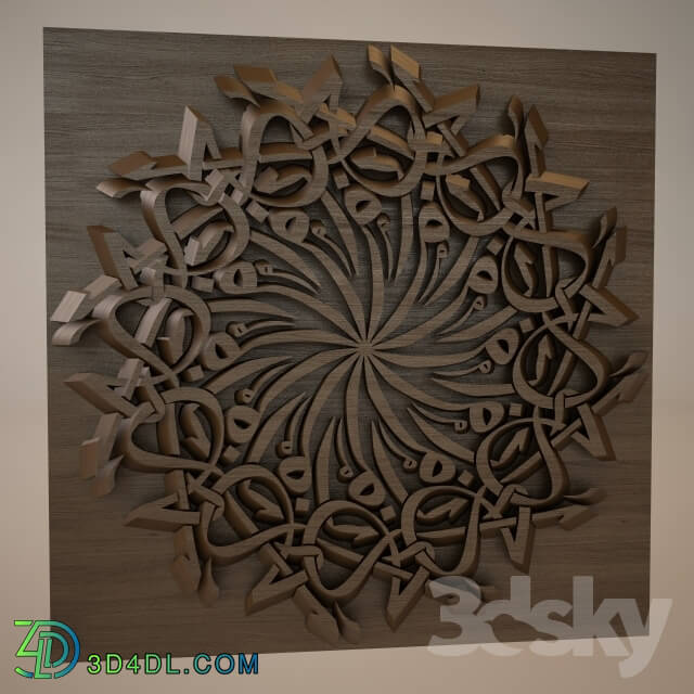 Other decorative objects - 3d arabic letters panel1