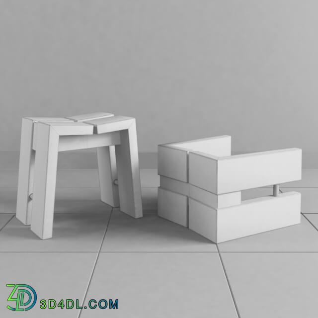 Table _ Chair - Dialma brown set