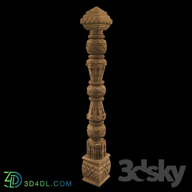 Staircase - Carved pillar