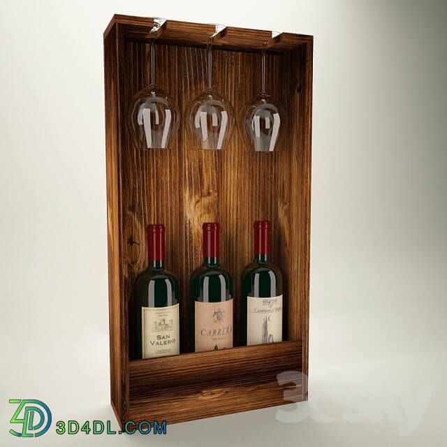 Other kitchen accessories - Shelf with wine and glasses