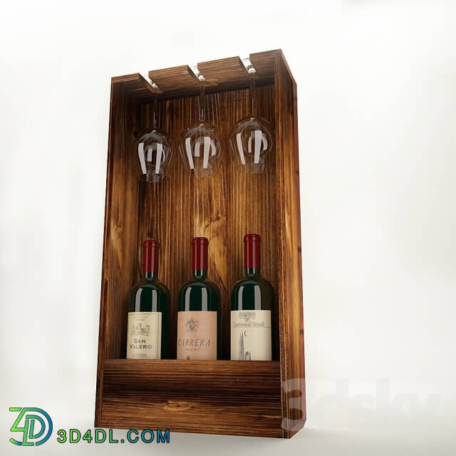 Other kitchen accessories - Shelf with wine and glasses