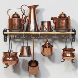 Tableware - Set of old copper utensils 
