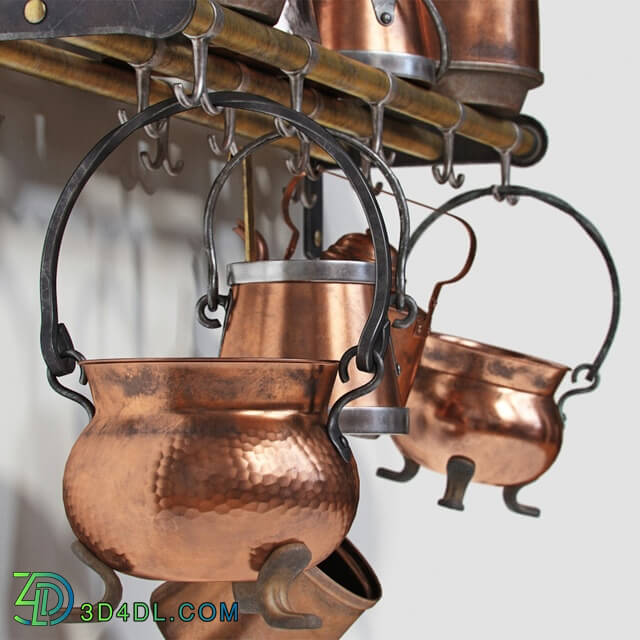 Tableware - Set of old copper utensils