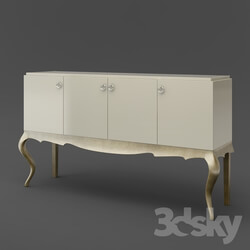 Sideboard _ Chest of drawer - OM Buffet on the bent legs FratelliBarri VENEZIA in the finish pearl cream_ lacquered silver_ varnished champagne_ FB.SB.VZ.30 