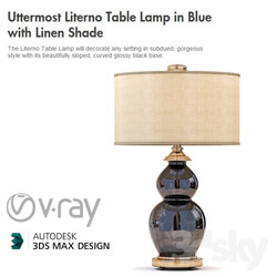 Table lamp - Uttermost Literno Table Lamp in Blue with Linen Shade 