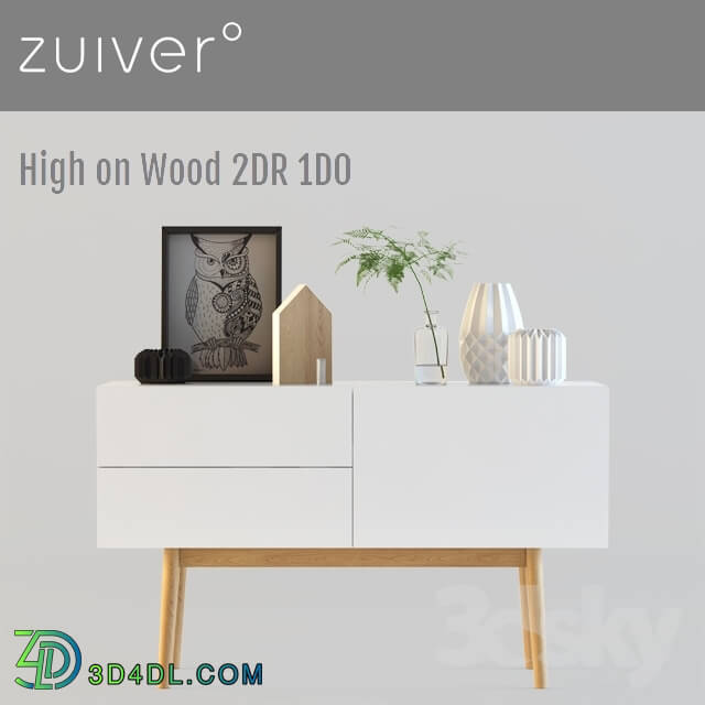 Sideboard Chest of drawer Zuiver High on Wood 2DR 1DO