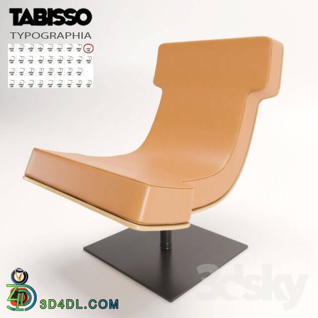 Arm chair - TABISSO TYPOGRAPHIA D Leather easy chair