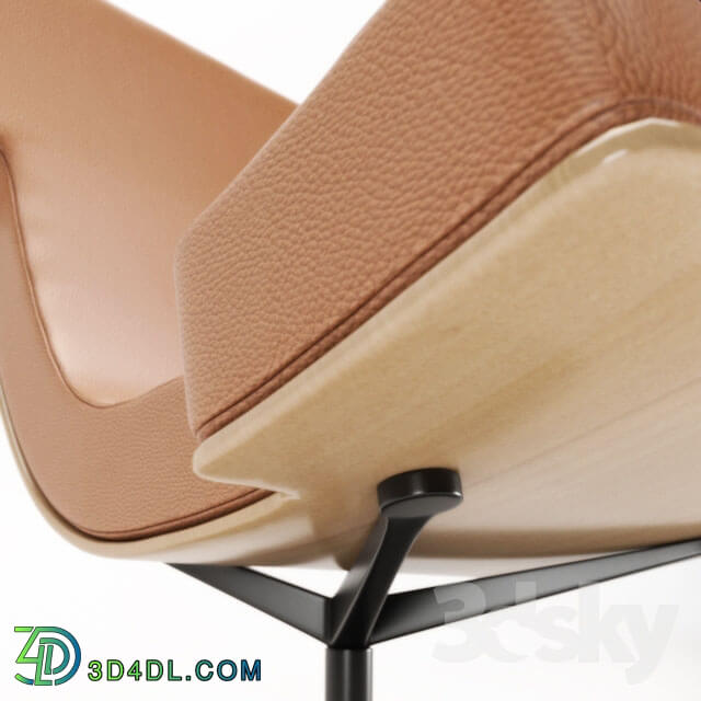 Arm chair - TABISSO TYPOGRAPHIA D Leather easy chair