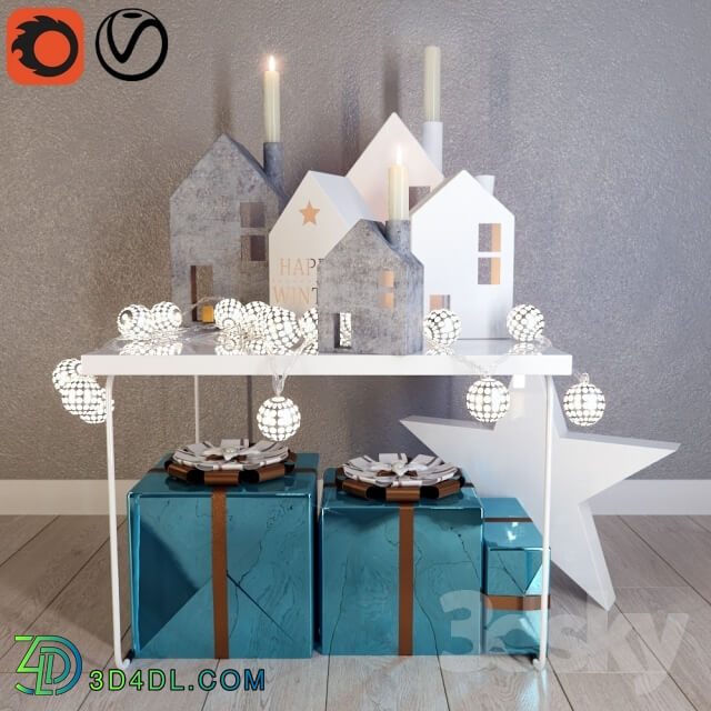 Decorative set - beton deko house