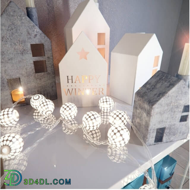 Decorative set - beton deko house