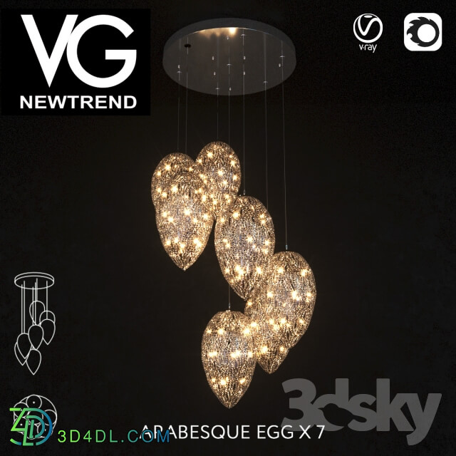 Ceiling light - VG NEWTREND ARABESQUE EGG X 7