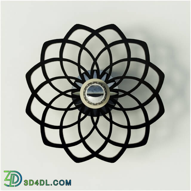 Wall light - Flower_black