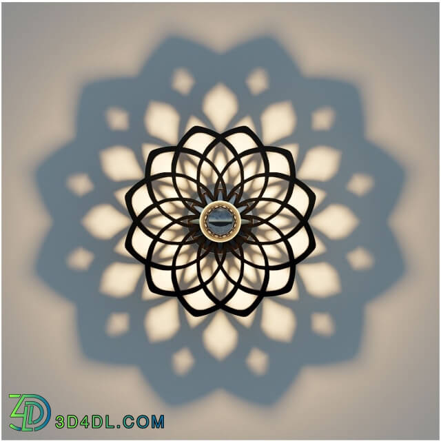 Wall light - Flower_black