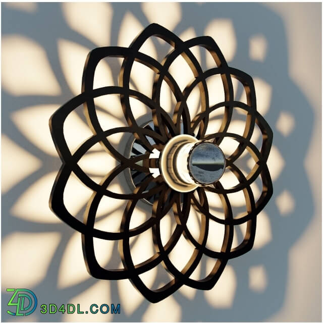 Wall light - Flower_black