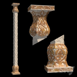 Decorative plaster - The column in Arabic style 