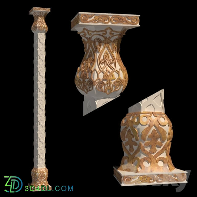 Decorative plaster - The column in Arabic style