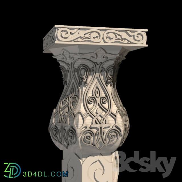 Decorative plaster - The column in Arabic style