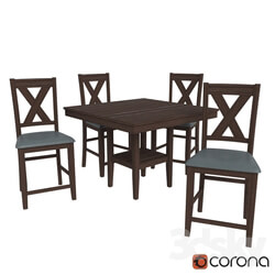 Table _ Chair - Tribeca 5 Piece Counter Height Dining Package 