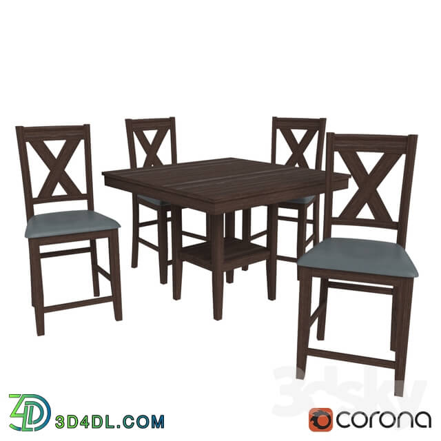 Table _ Chair - Tribeca 5 Piece Counter Height Dining Package