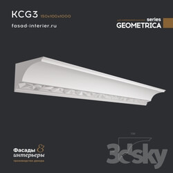 Decorative plaster - Gypsum cornice - KCG3. Dimensions _150x100x1000_. Exclusive series of decor _Geometrica_. 