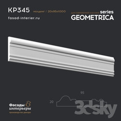 Decorative plaster - Plaster molding Arth. KP345. Dimension _20x95x1000_. Exclusive decor series _Geometrica_. 