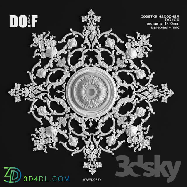 Decorative plaster - OM_RC126_D1300mm_DOF