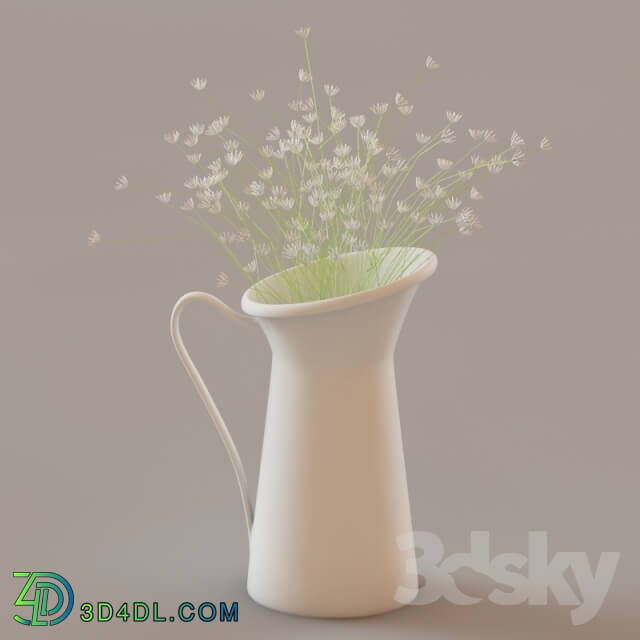 Plant - vase with straw