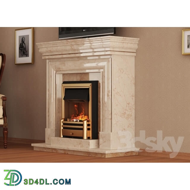 Fireplace - Fireplace with electric furnace