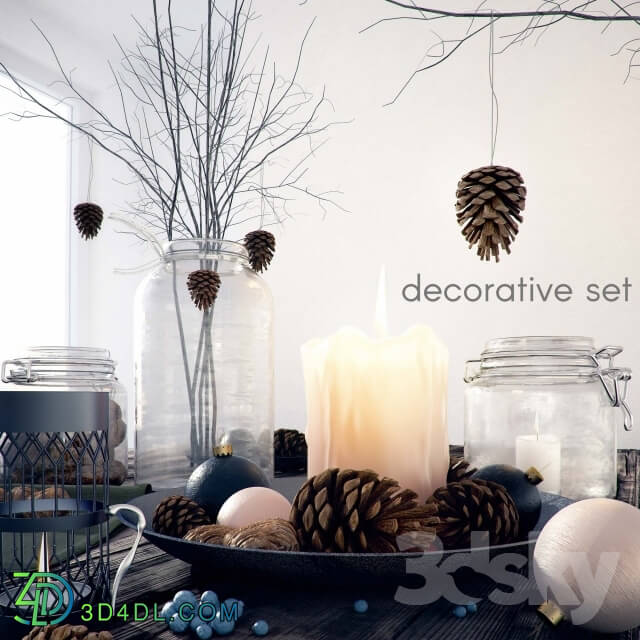 Decorative set - Decorative set with jars and candles