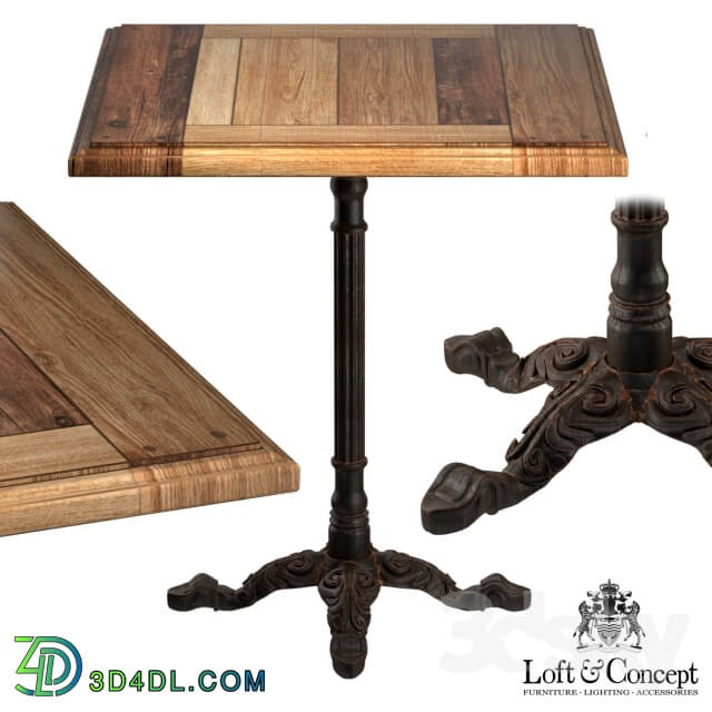 Table - CAST IRON AND OAK RESTAURANT TABLE SQUARE