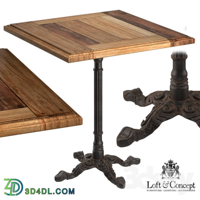 Table - CAST IRON AND OAK RESTAURANT TABLE SQUARE