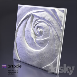 3D panel - 3d Rose Gypsum panel from Artpole 