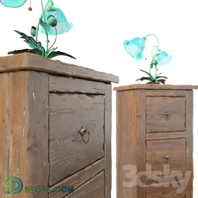 Sideboard _ Chest of drawer - Vintage cabinet with art nouveau lamp