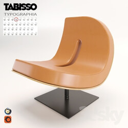 Arm chair - TABISSO TYPOGRAPHIA D Leather easy chair 