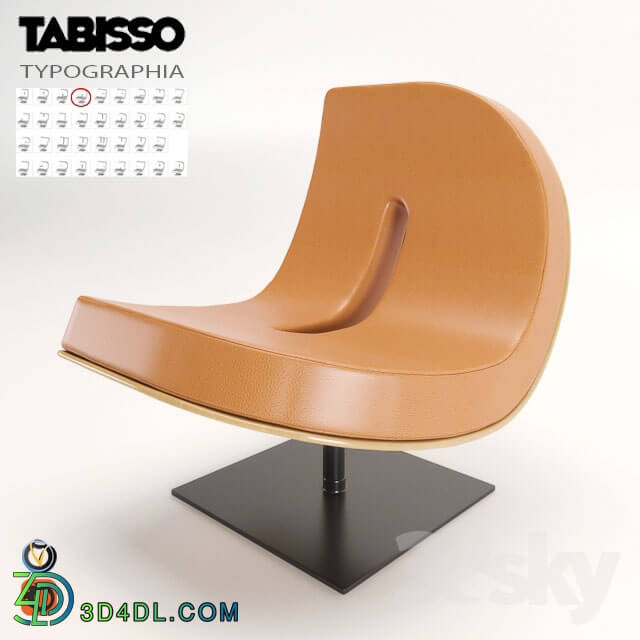 Arm chair - TABISSO TYPOGRAPHIA D Leather easy chair