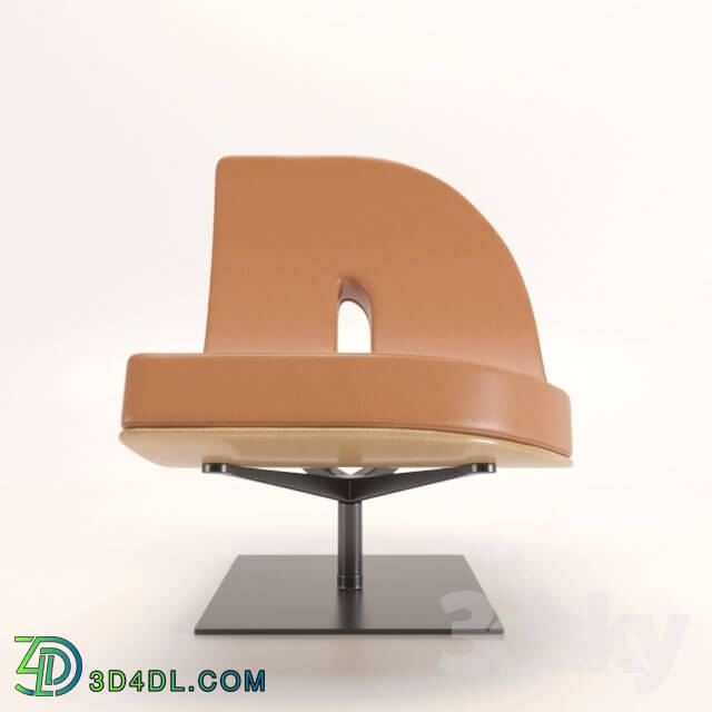 Arm chair - TABISSO TYPOGRAPHIA D Leather easy chair