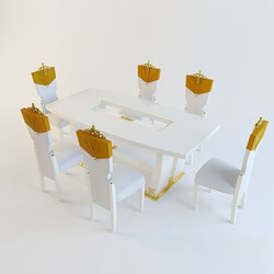 Table _ Chair - Dining Group Lanpas Blue Diamond 