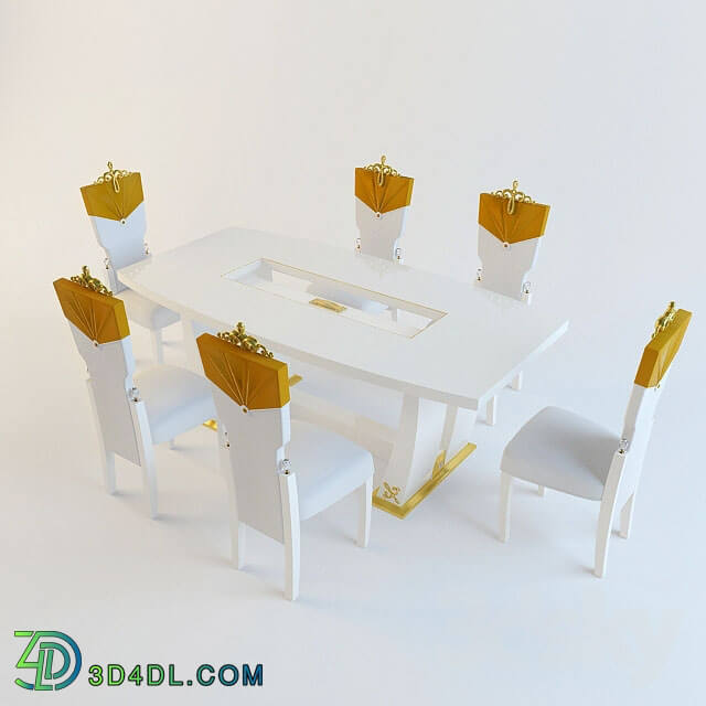 Table _ Chair - Dining Group Lanpas Blue Diamond