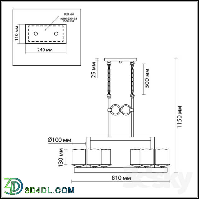 Ceiling light - Chandelier Odeon Light 2767_6 FABO