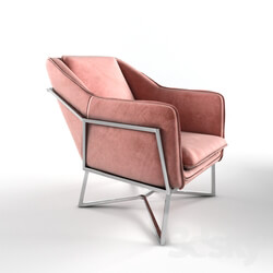 Arm chair - Richmond Interiors armchair Aurelia pink velvet _ silver 