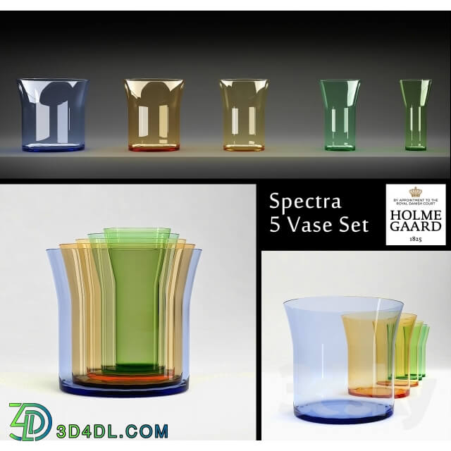 Vase - Set of 5 Holmegaard vases