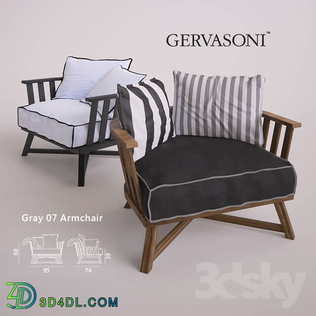 Chair - Gray 07 Armchair by Gervasoni - Two Types